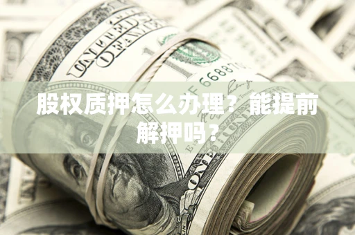 济南股权质押怎么办理？能提前解押吗？