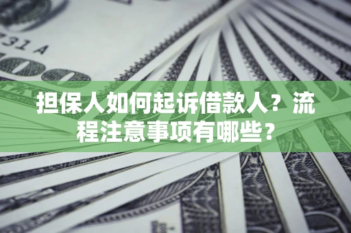 济南担保人如何起诉借款人？流程注意事项有哪些？